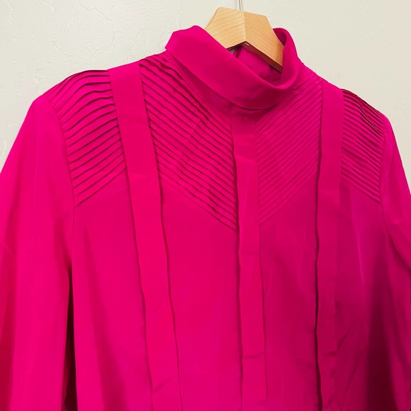 VINTAGE City Girl Pink Mockneck Long SleeveBlouse - Picture 4 of 7